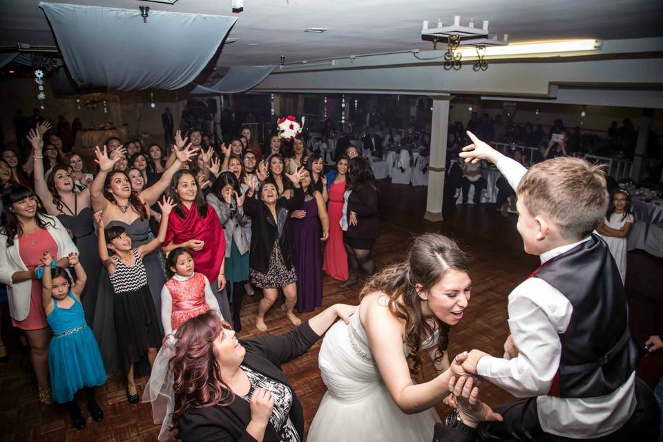 Tossing the bouquet