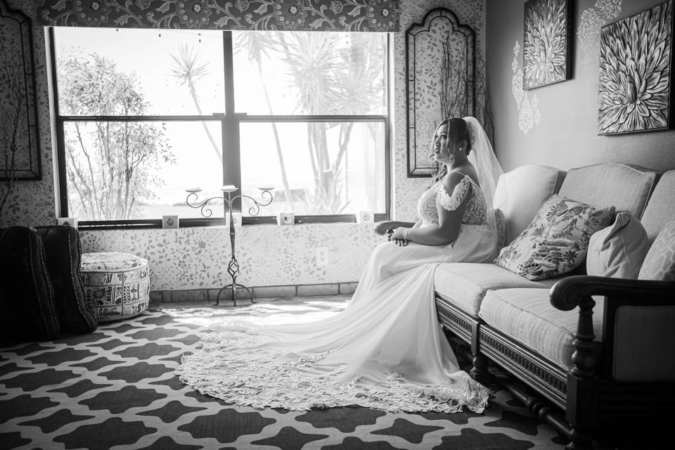 Bride waiting for groom