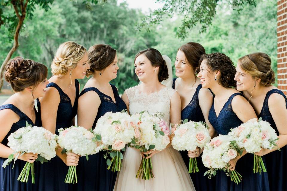 Bride and bridesmaids