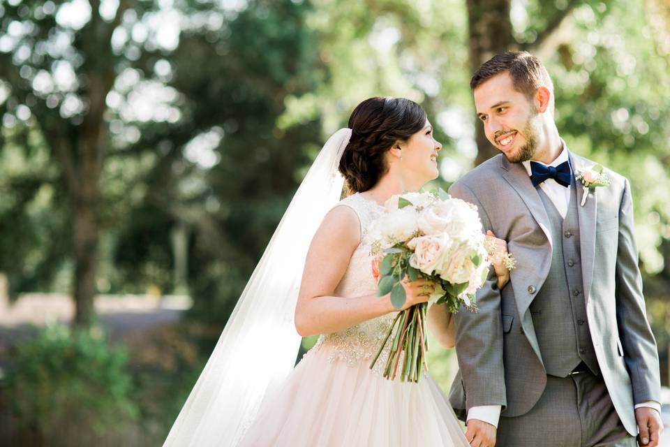 Couple looking at each other