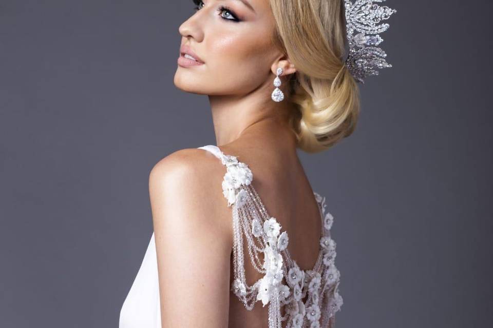 Crystal Open Back Bridal Robe