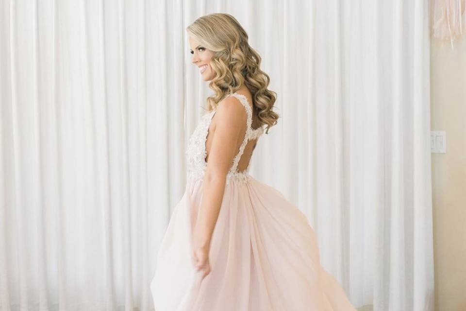 Blush bridal robe