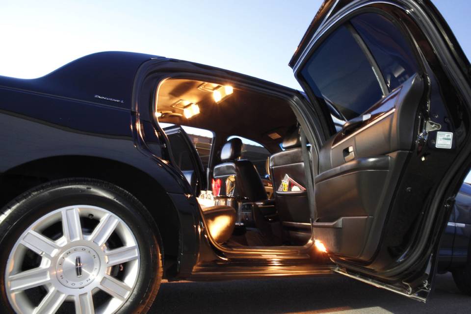 Interior of the limousine