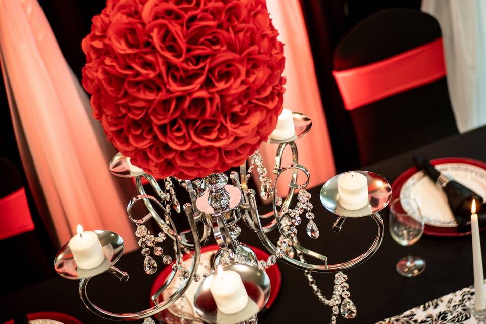 Luscious red centerpiece