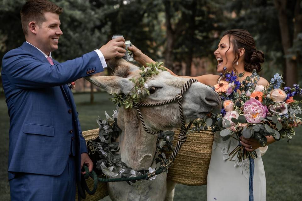 Bride & Groom and Beer Donkey