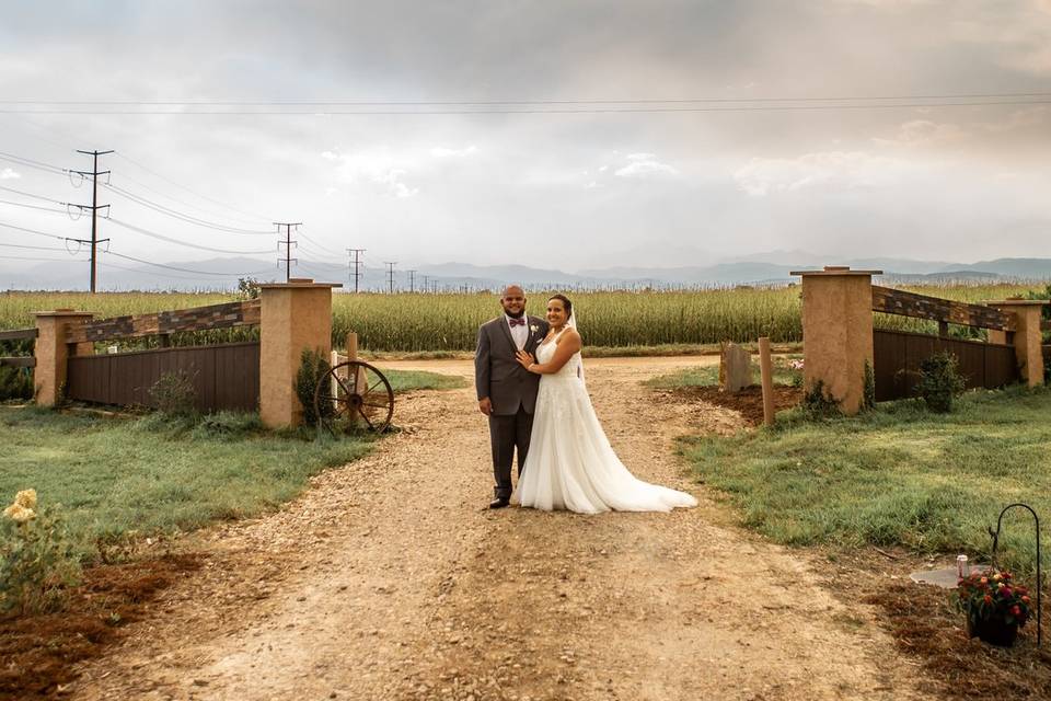 Farm Wedding Bride & Groom