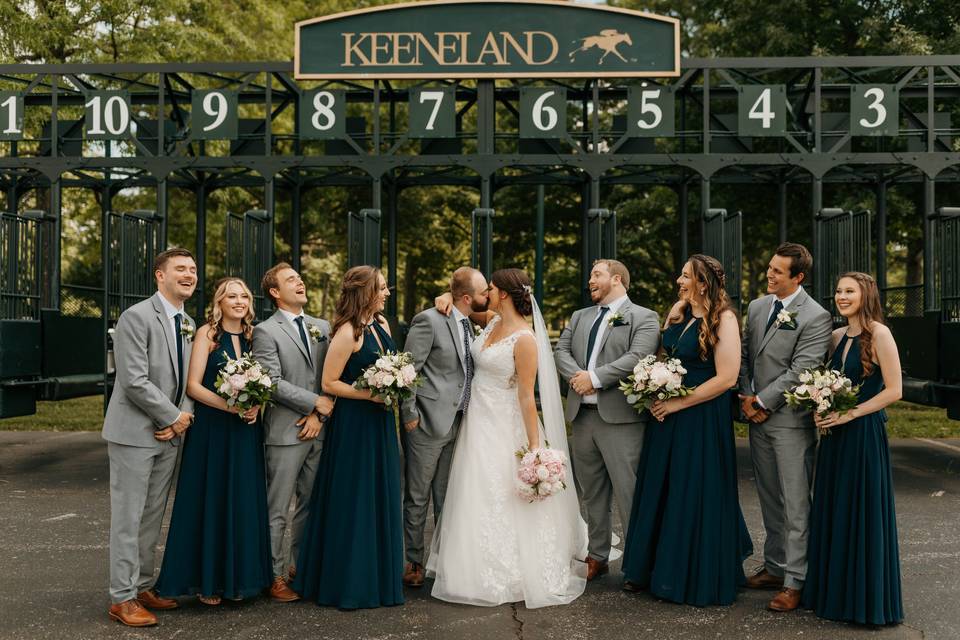 Keeneland wedding party