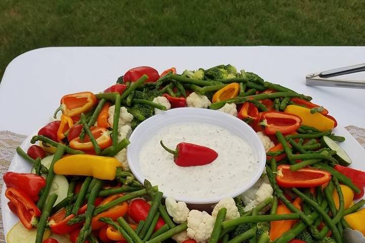 Vegetable and Dip Display