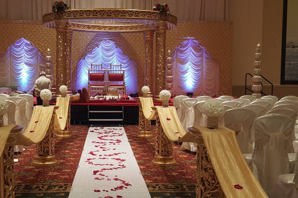Wedding stage and aisle