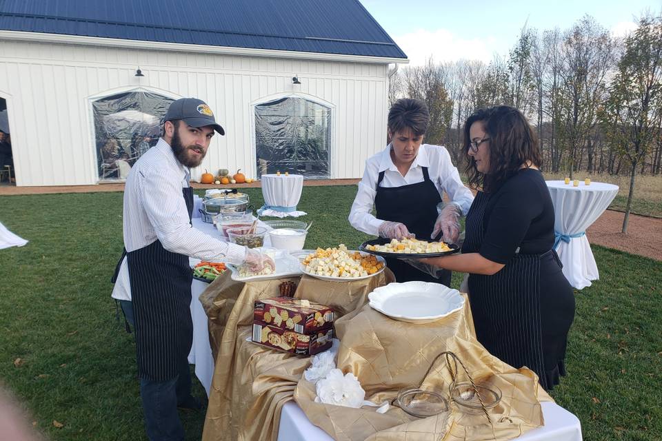 Staff Setting up Appetizers
