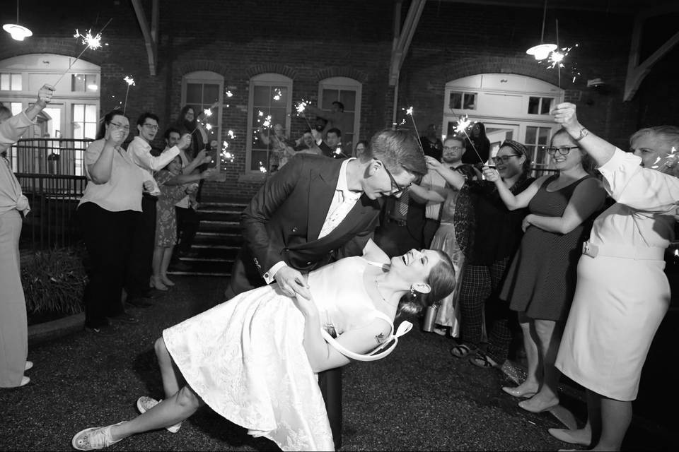 Sparkler Exit B&W