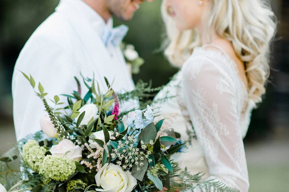 Bride with her groom