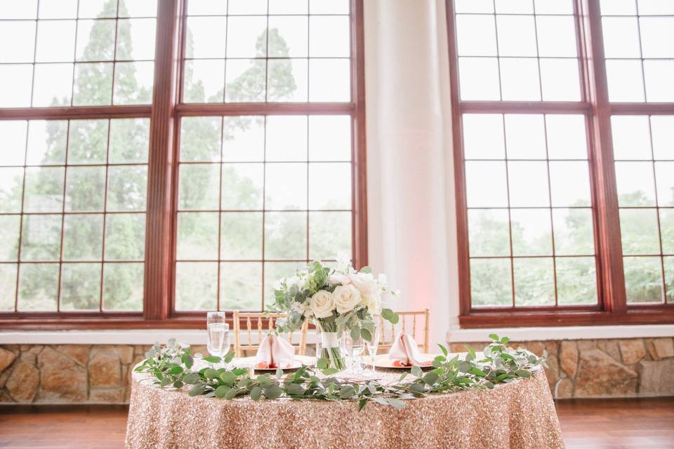 Blush pink centerpiece