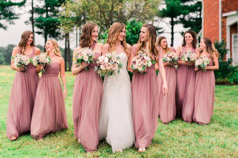 Maroon colored dresses