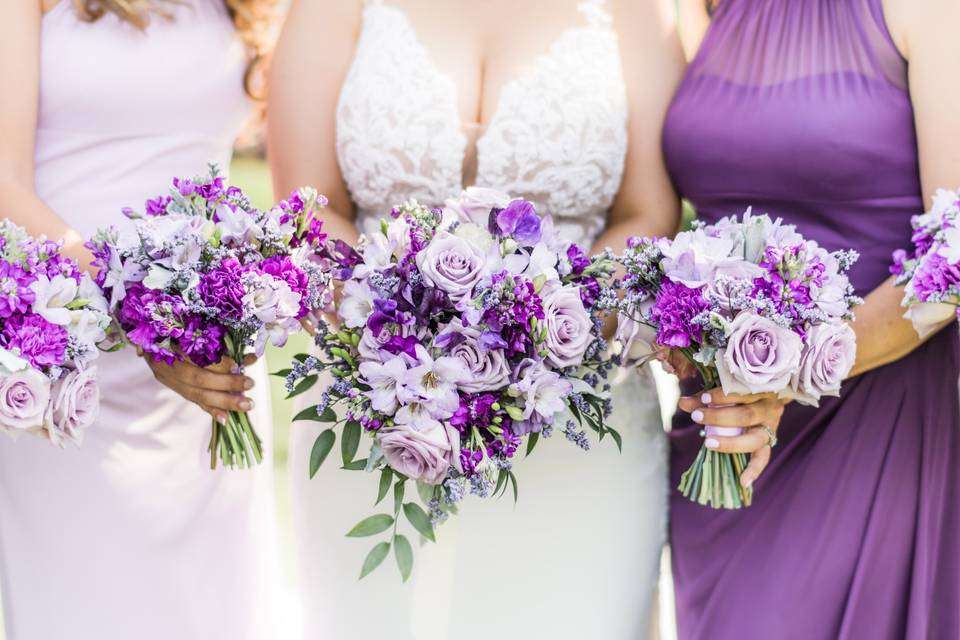 Purple bouquets