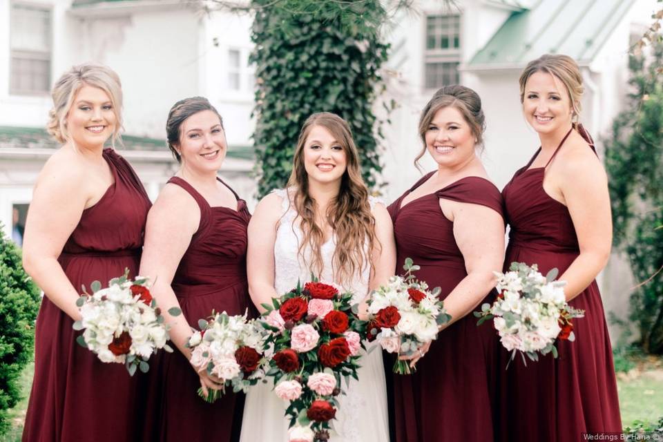 Burgundy dresses