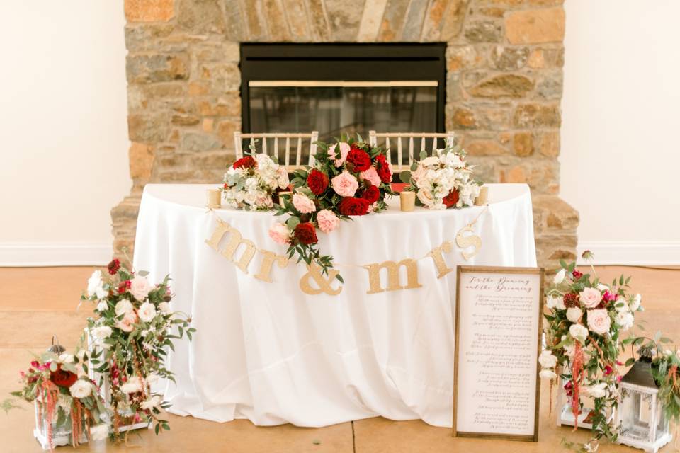 Sweet heart table