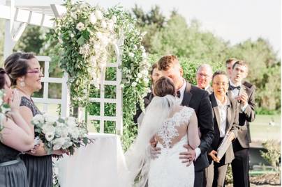 White & blush rose bouquet