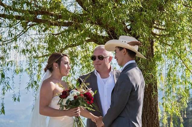 Outdoor wedding ceremony