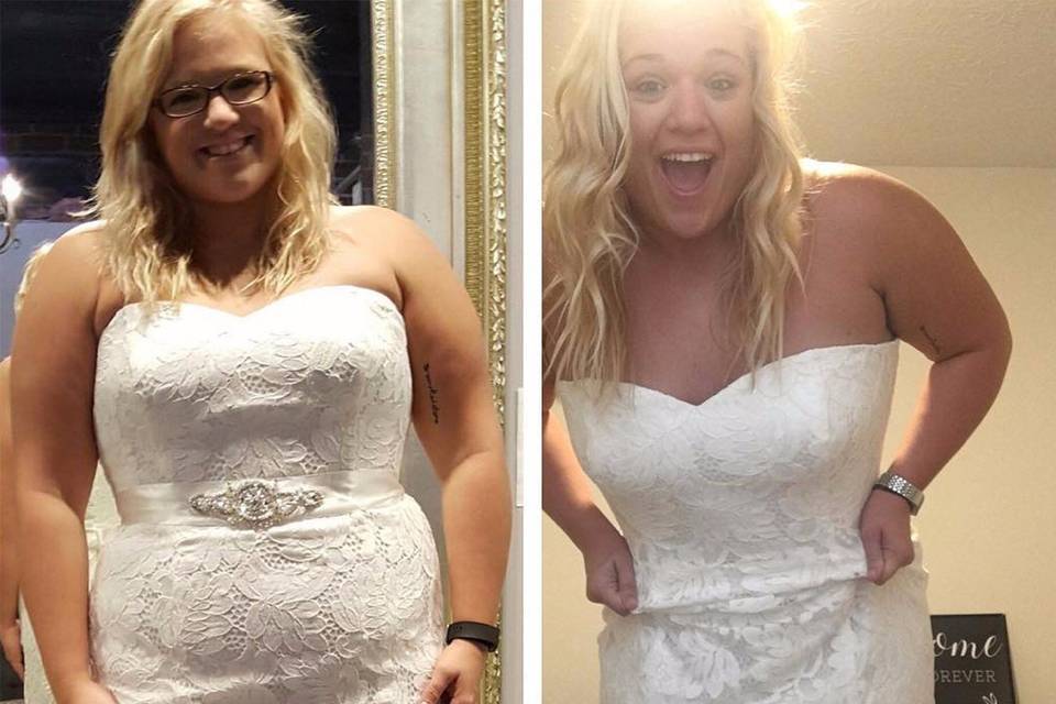 Bride before and after