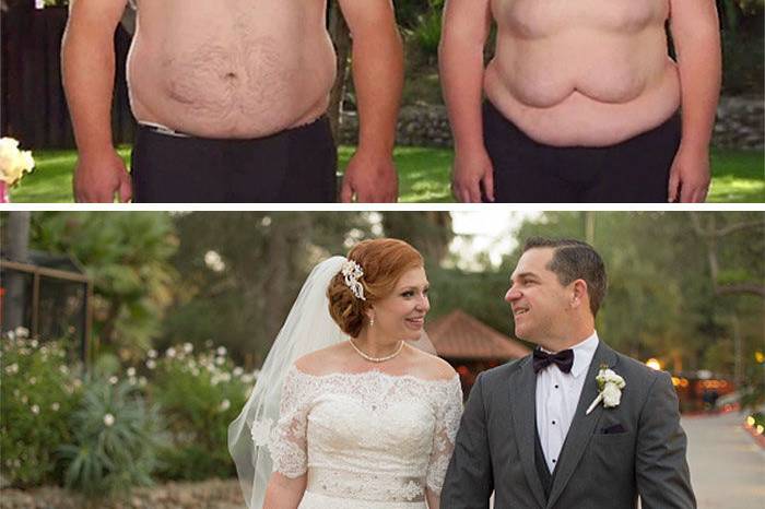 Couple before and after
