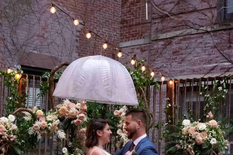 July patio ceremony