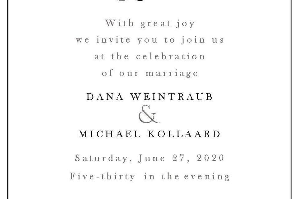 Petite wedding invite