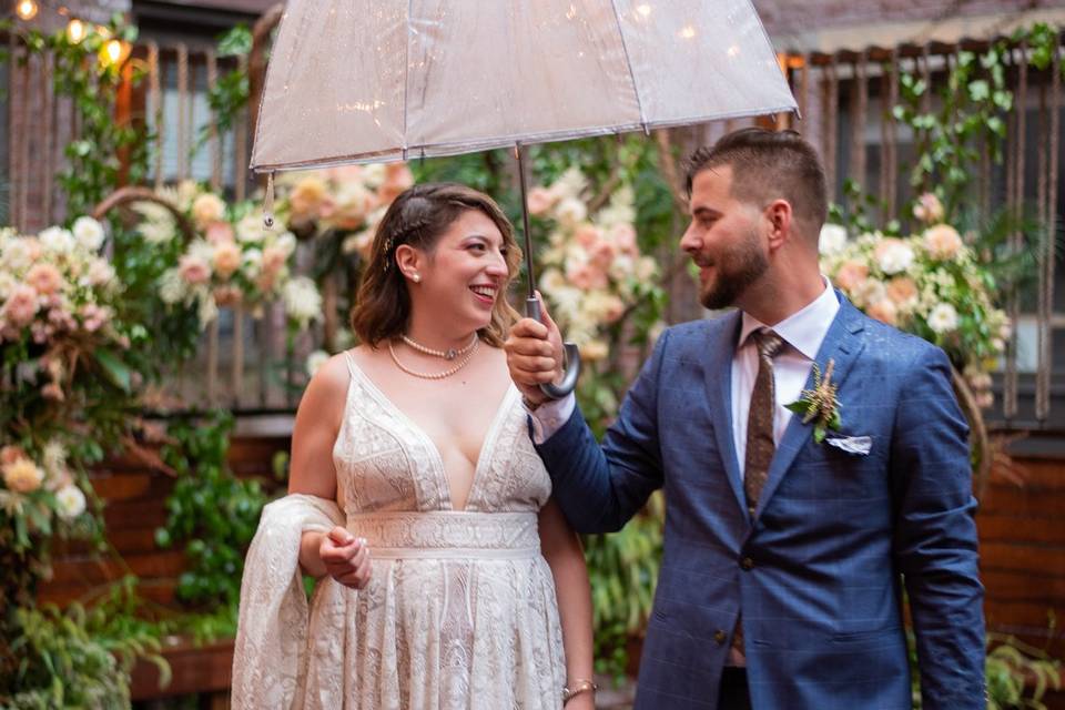 July ceremony on patio