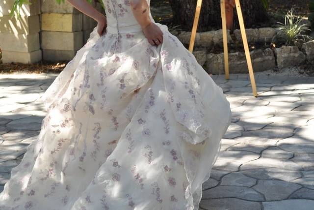 Bride in her wedding gown