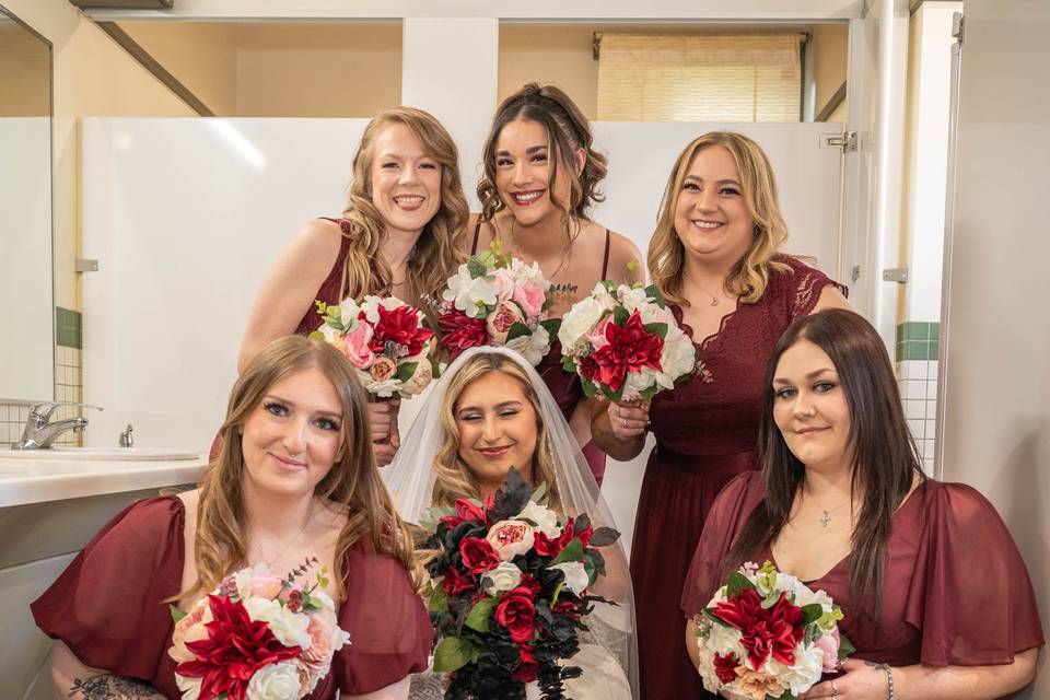 Bride with her court