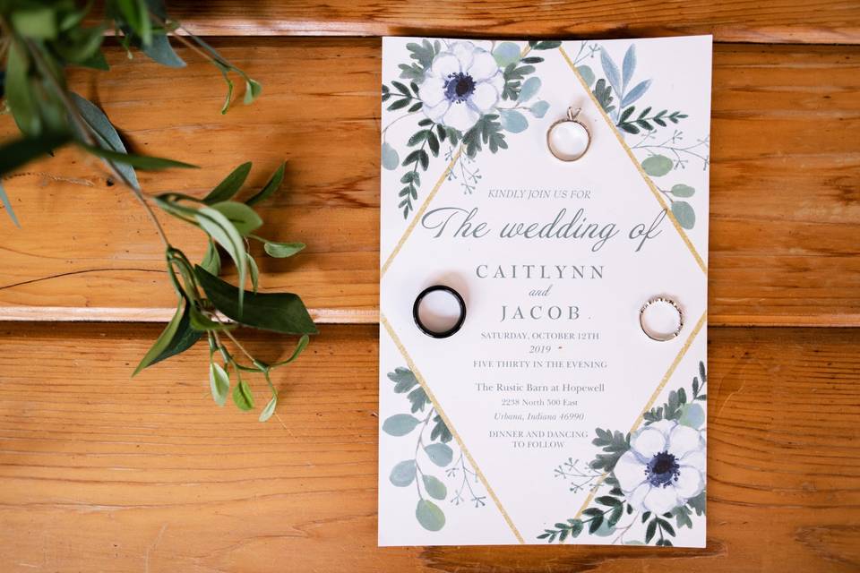 Invitation and rings