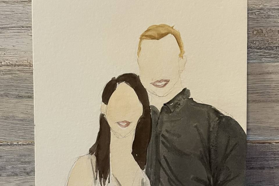Couple watercolor portrait