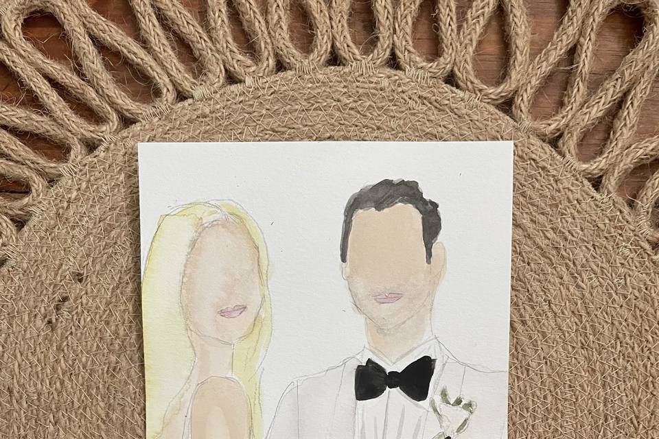 Bride & Groom watercolor