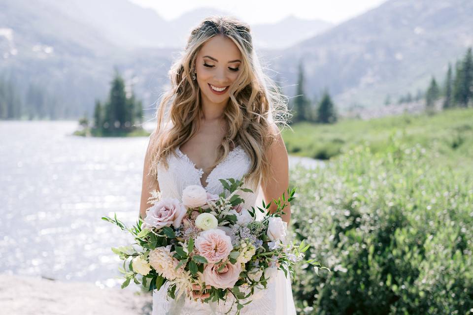 Bride with bouquet