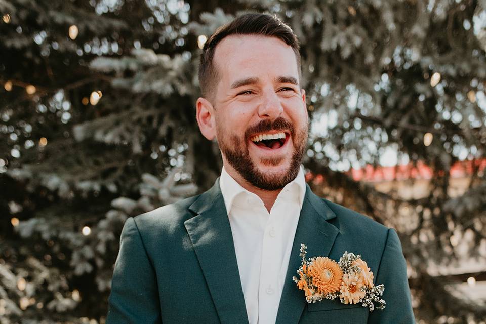 Groom's floral pocket square
