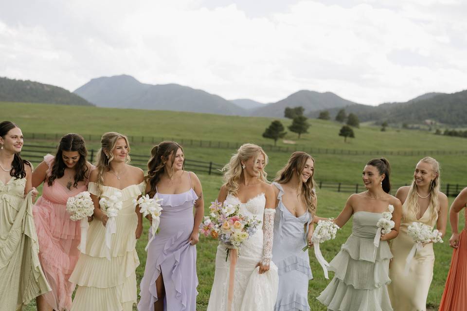 Pastel bridal party