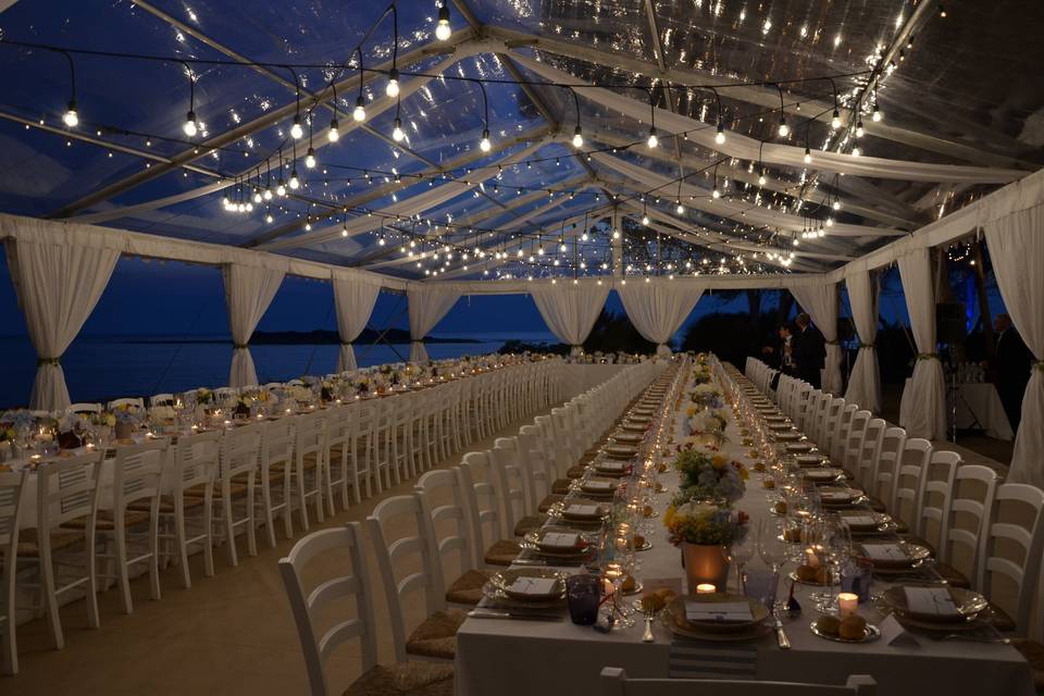 Nighttime in a marquee