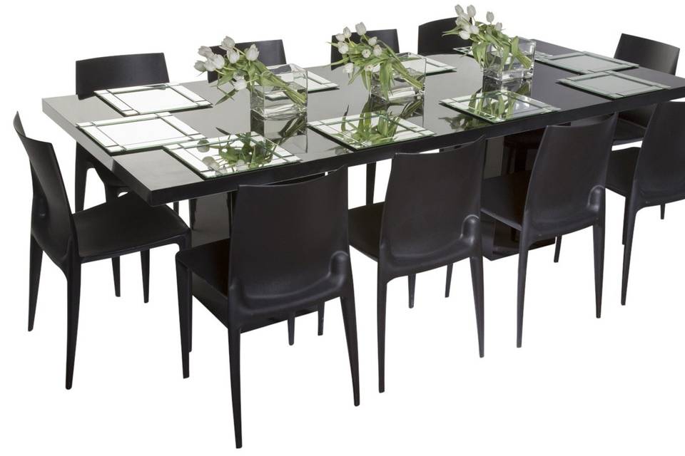 Black casual dining table