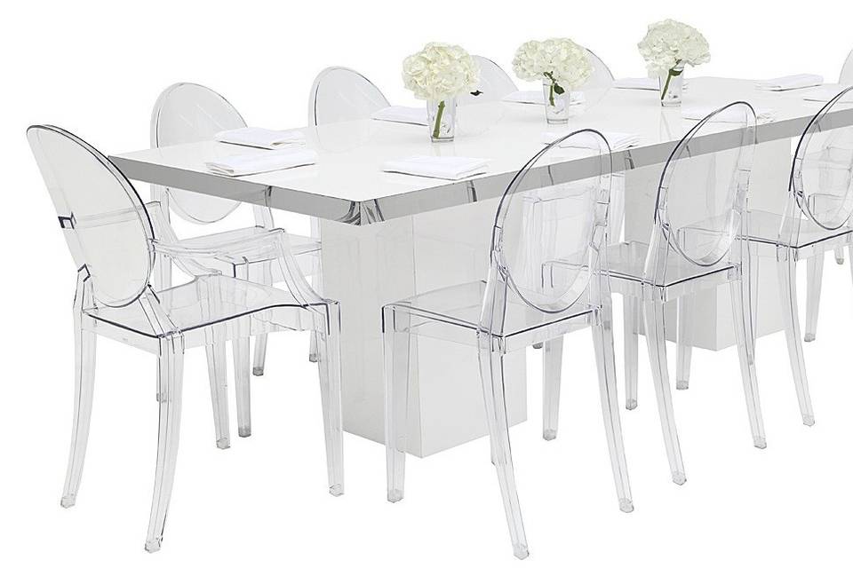 Long white table