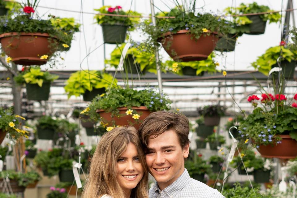 Greenhouse engagement session