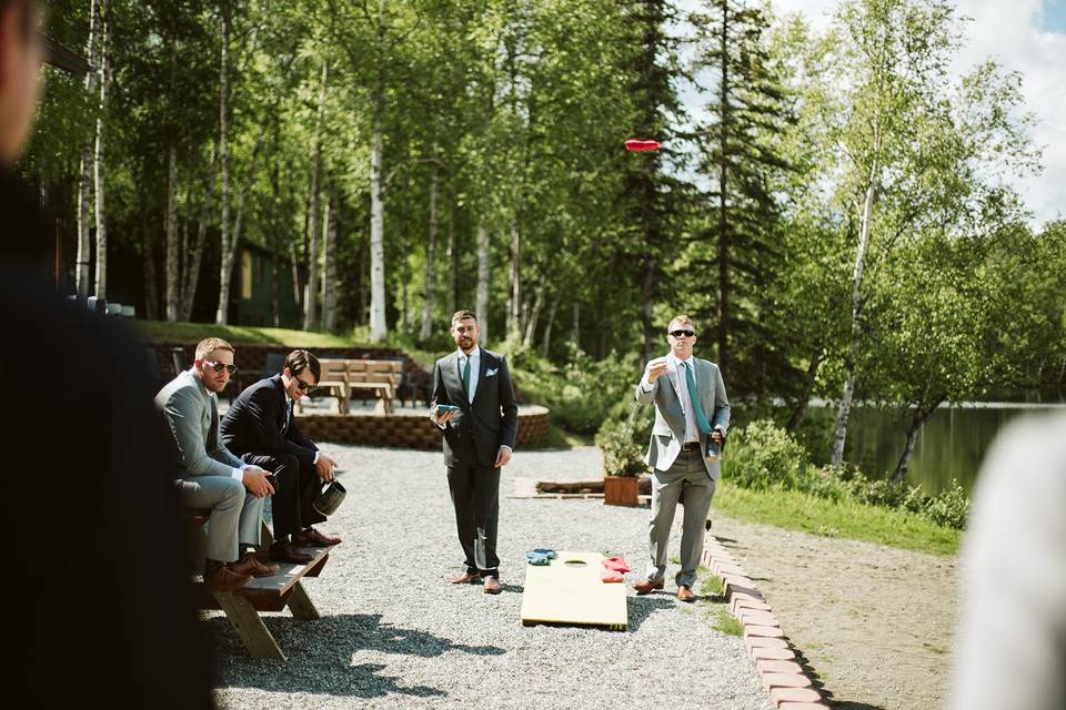 Groomsmen Relaxing