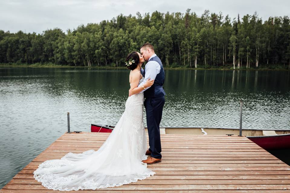 Bride & Groom on Dock