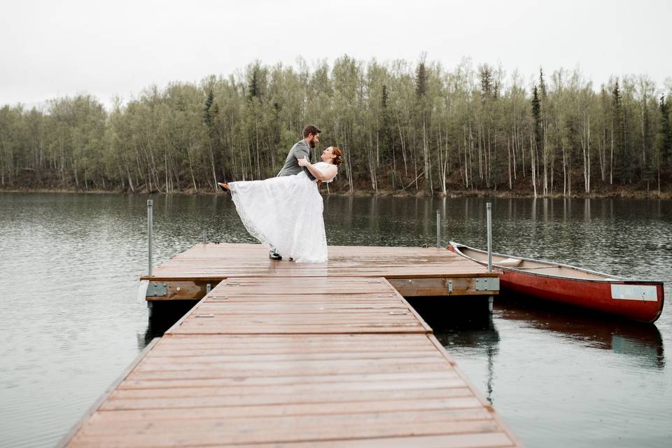 Bride & Groom on Dock