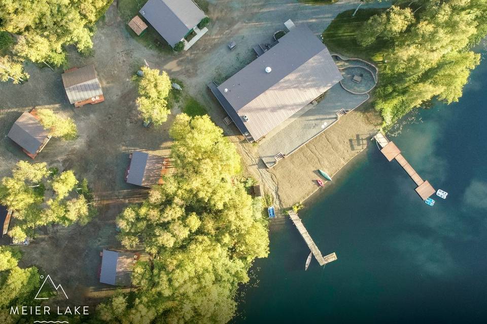 Lakefront cabins and Clubhouse