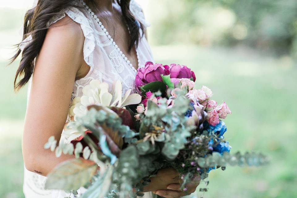 Bride and her bouquet