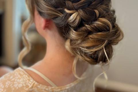 Boho braid and low bun