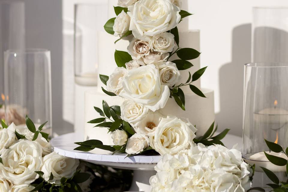 Floral White Cake