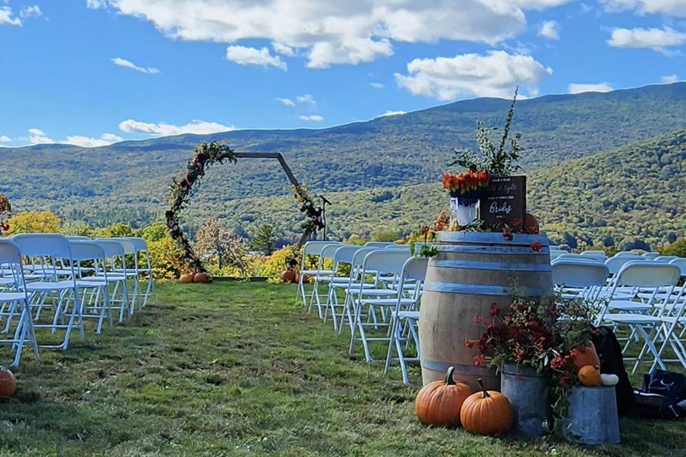 Ceremony and backdrop