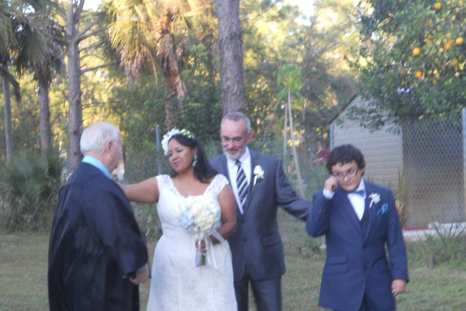 With the newlyweds