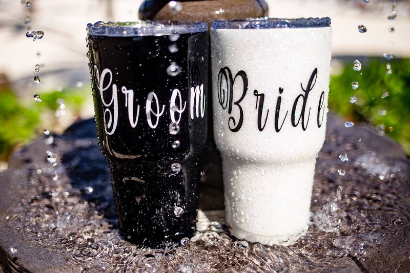 Bride and groom cups
